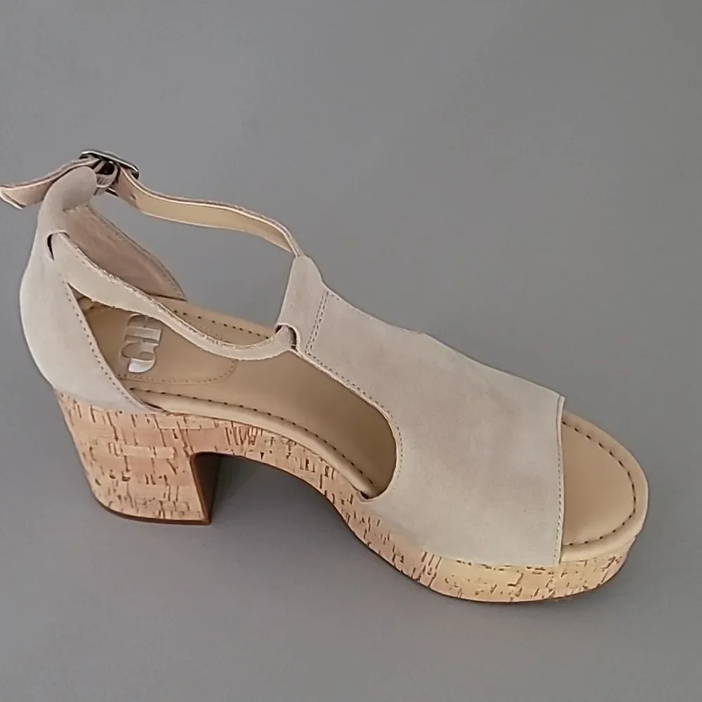 Gianni Bini New Light Suede Cork Platform Sandals 9.5M